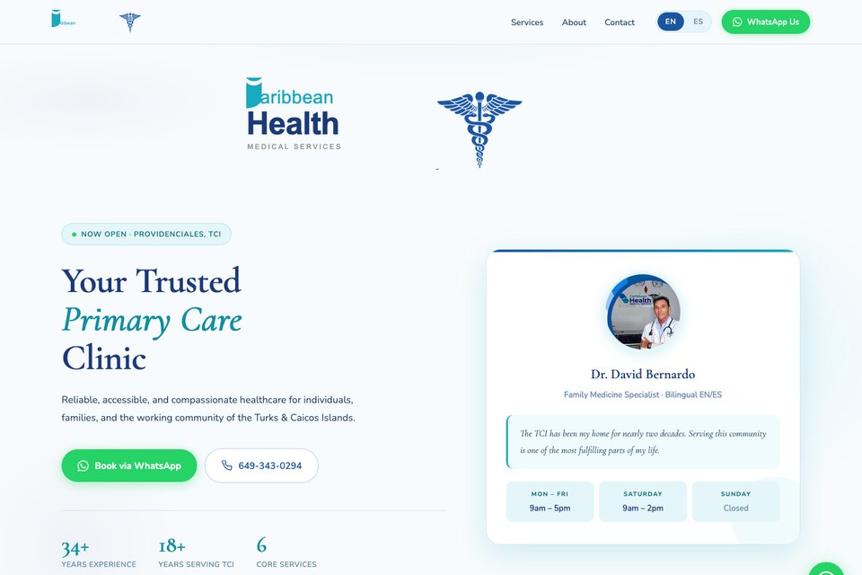 Caribbean Health Medical Services website